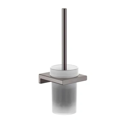 Image de hansgrohe AddStoris Porte brosse WC mural, noir chromé brossé, 41752340
