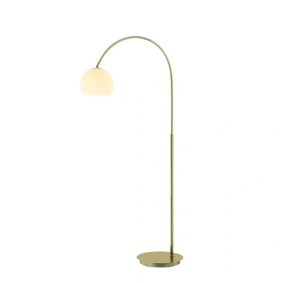 Image de Lindby lampadaire Cynthia en Blanc Verre e. a. pour salon &amp; Salle à manger (1 lampe,à E27), arqué, arc, lampe sur pied, de éclairage indirect