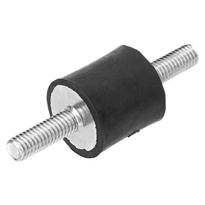 Image de 4 pcs Supports en Caoutchouc, Amortisseur Caoutchouc M6 Cylindrique Silentblock Anti Vibration avec Goujons à Double Vis pour Bobines de Bateau Voiture(VV20*20 M6*18)