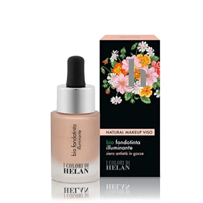 Image de Helan, Fond de teint Bio Illuminateur, Effet glowling, texture hyperfluide et légère, convient à tous les types peau, couleur Medium