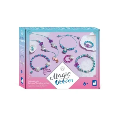 Image de Janod 6 Bijoux à Créer Thème Sirènes Les Ateliers Kit Loisir Créatif Enfant Apprentissage Motricité Fine et Concentration Dès Ans J09126