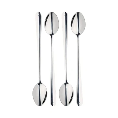 Image de MasterClass Master Class Stainless Steel Set of Four Latte Spoons, Acier Inoxydable, Argent, 32 x 22 cm