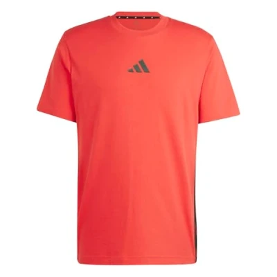 Image de adidas Homme Essential Three Stripes Single Jersey Tee, Pure Ruby/Black, XS