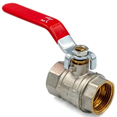 Image de Robinet à boisseau sphérique 1/2 pouce IG Vanne d&#039;arrêt en laiton nickelé avec joint PTFE poignée papillon Convient l’eau potable
