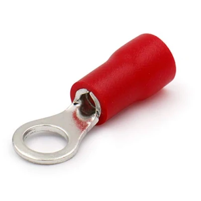 Image de Heschen Lot de 100 connecteurs à sertir en vinyle isolé RV1.25 4S Taille du goujon #8 pour 0,5 1,5 mm² (22 16 AWG) Rouge