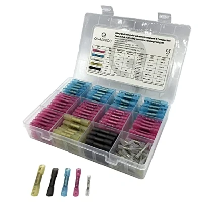 Image de Assortiment de 340 connecteurs à sertir thermorétractables 3:1 avec colle intérieure étanche la poussière et l&#039;eau