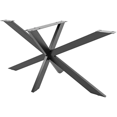 Image de CLP Pieds en Acier Poudré Biloxi I Forme Araignée Style Industriel De Table pour DIY, Couleur:Noir, Taille:L