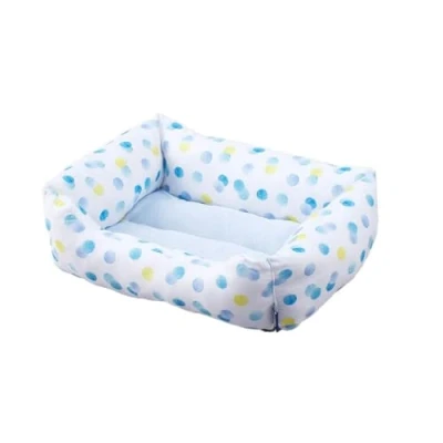 Image de Iris Ohyama, Lit, Coussin, Panier pour Chien, Chat, Forme rectangulaire lavable, Bi face avec rebord, Nylon, L33 x P45 H14 cm, PCSB 20S, Pois