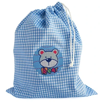 Image de ETIKIDS Sac à goûter réutilisable avec imprimé enfant lavable en tissu pour aliments Idéal repas scolaires Porte déjeuner écologique sandwichs, fruits, biscuits (Bleu clair)