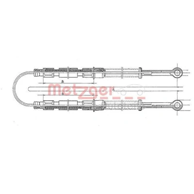 Image de METZGER 12.102E Câble De Frein arrière 2668, 1012/1012 à tambour COFLE FIAT: Panda I 3/5 portes