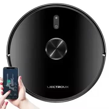 Image de LIECTROUX X6 Aspirateur Robot Laveur, 6500Pa d&#039;aspiration, Navigation Laser LiDAR, Combo Sec et Humide, Controle APP, Evitement Intelligent des Objets, Nettoyage de Moquette Turbo Boosting