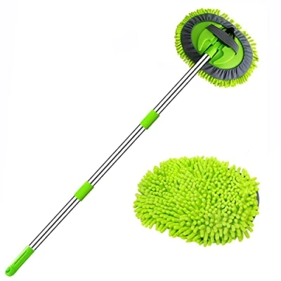 Image de WillingHeart Brosse Nettoyage Voiture 120cm Microfibre Balai Lavage avec Manche Telescopique 2 in 1 Pinceau pour Camion Automobile Camping Car Accessoire Extérieur Intérieur Detailing Kit Anti Rayure