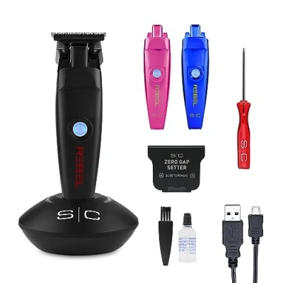 Image de Tondeuse à Cheveux Professionnelle Homme Stylecraft Rebel Trimmer by Gamma Più, avec Moteur Rotatif, 120 Minutes d&#039;autonomie sans fil, Lame Réglable 0 Gap, 3 Coques Interchangeables