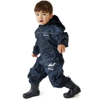 Image de Regatta Combinaison Puddle IV All in 1s Mixte Enfant, Cypress Camo, Bleu, M