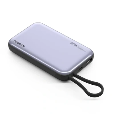 Image de TESSAN Batterie Externe Magsafe avec 4 Ports, 10000 mAh, Portable sans Fil 20W PD Charge Rapide, USB C, Magnetique Lightining câble