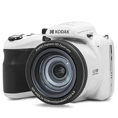 Image de KODAK Pixpro Astro Zoom AZ425 Appareil Photo Numérique Bridge, Optique 42X, Grand Angle de 24 mm, 20 mégapixels, LCD 3, Vidéo Full HD 1080p, Batterie Li ION Blanc
