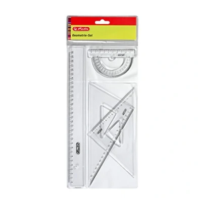 Image de Herlitz Grand triangle géométrique avec poignée, transparent, lot de 4