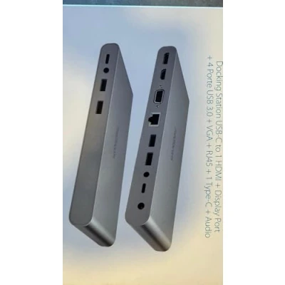 Image de Mediacom MD C321 station d&#039;accueil Avec fil USB 3.2 Gen 1 (3.1 1) Type C Argent Neuf