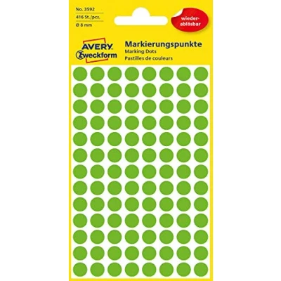 Image de Avery Zweckform étiquette 8 mm Marqueur point vert, repositionnable, 416st