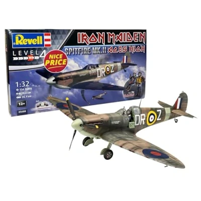 Image de Revell 05688 Coffret Cadeau Maquette D&#039;avion à Constrire Iron Maiden Spitfire Mk. V, Échelle 1/32, Camouflage