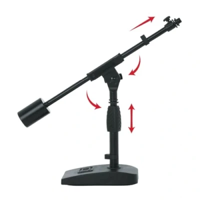 Image de Gator Frameworks GFW MIC 0822 Pied de microphone à base courte lestée avec perche télescopique et contrepoids 1,1 kg