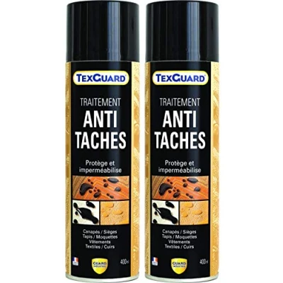 Image de Guard Industrie Traitement Antitaches TexGuard Imperméabilisant Textile Hydrofuge, Incolore, Invisible Tissu, Cuir, Synthétique, Daim Fabrication Française Aérosol 400 ml Lot de 2