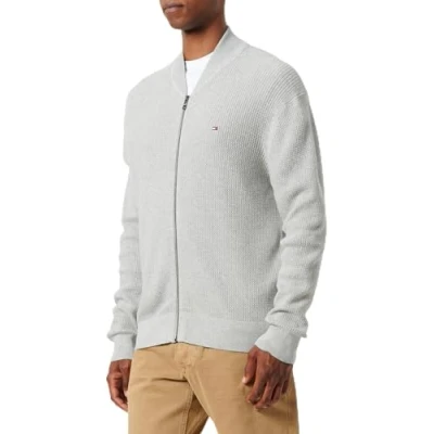 Image de Tommy Hilfiger Men Structure Baseball Zip Through MW0MW37329 Grey (Light Heather) M