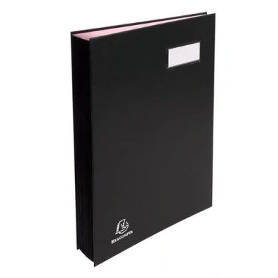 Image de Exacompta Réf. 22180E Carton de 5 parapheurs direction dos à soufflets toilé porte étiquette couverture plastifiée 18 compartiments en carte rose 3 perforations 24x32 cm assorties