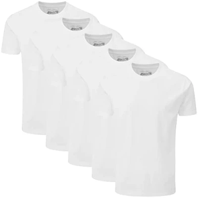 Image de Charles Wilson Pack de 5 T Shirts Unis à Col Rond (X Large, Plain White)