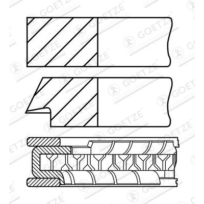 Image de GOETZE ENGINE 08 107600 10 Jeu De Segments Pistons 89,6mm FORD: Transit Mk5 Camion plate forme/Châssis