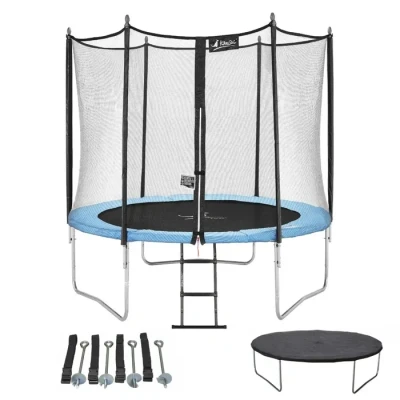 Image de Kangui Trampoline de Jardin 305 cm+ Filet sécurité+ échelle+ bâche+ kit d&#039;ancrage Normes EU Montage Facile