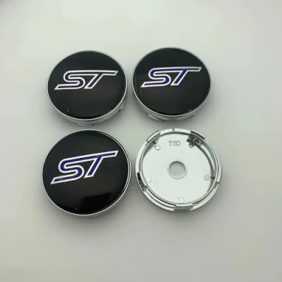 Image de WxsYFFS Cache Moyeux Bouchons Moyeu 4 Pièces 60mm Compatible avec pour Ford St Mondeo Focus Ecosport Fiesta Matériau Composite ABS Étanche et Anti Poussière,D
