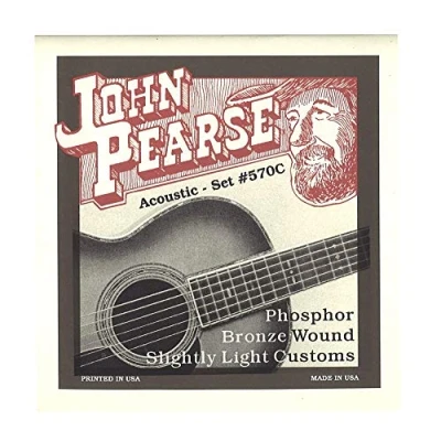 Image de John Pearse Strings® 570C Jeu de Cordes pour Guitare Acoustique Phosphor Bronze Wound Slightly Light Customs 11 52