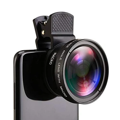Image de Akls Objectif de téléphone Portable Grand Angle 0,45 x et Macro HD 12,5 à Clipser Universel pour iPhone, Samsung la Plupart des Smartphones Android