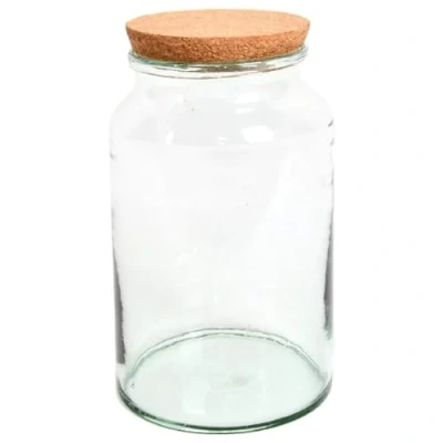 Image de Esschert Design Bouteille de Terrarium Semi Ouverte Moyenne, en Verre recyclé, liège
