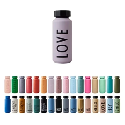 Image de Design Letters Gourde Isotherme Bouteille 500 ml TO GO d&#039;eau en Acier Inoxydable thermos Reutilisable Chaud de 12 Heures &amp; du Froid Jusqu’à 24 Potable sans BPA