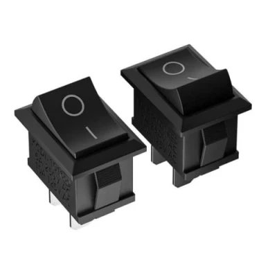 Image de Lot De 2 interrupteurs à bascule encastrables qualité supérieure 250 V 220 6 A broches Noir Rectangulaire positions