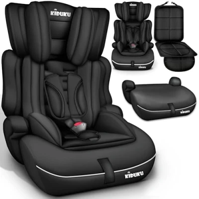 Image de KIDUKU® Siège auto pour enfants avec Protection, évoluant la croissance, Norme ECE R129/03, de 9 kg à 36 (de 1 12 ans), Groupe + 2 3 (Noir/Rouge)