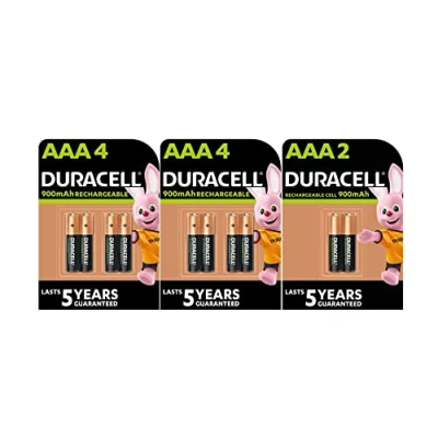 Image de 10 x Duracell AAA rechargeables 900 mAh (2 ampoules de 4 piles + 1 ampoule 2 batteries)10 ministilo