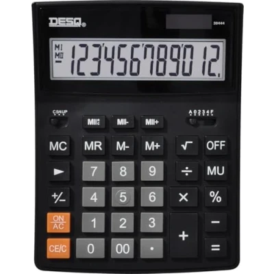 Image de DESQ® Calculatrice de Bureau Affichage 12 Chiffres XLarge Double mémoire MU 30444 Noir