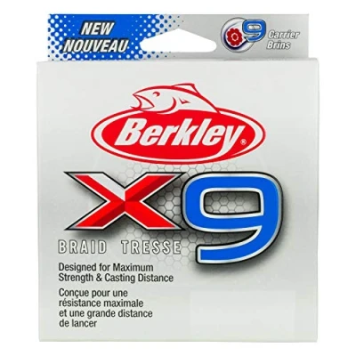 Image de Berkley X9, Fil de Pêche, Tresse 9 Brins pour la Pêche en Mer et Eau Douce, plus Résistante Très Souple, aux Carnassiers, Long lancer