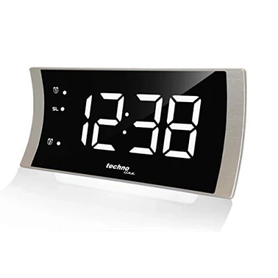 Image de Technoline Radio réveil LED Moderne WT949 Curved avec température, lumière d&#039;ambiance et Port de Charge USB