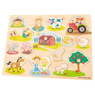 Image de New Classic Toys Puzzle Classique en Bois FSC pour Enfant de 2 Ans Multicolore, 10440