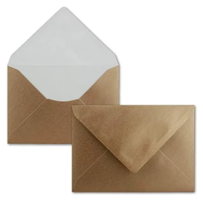 Image de 25x enveloppes C6 couleur: bronze métallisé 11,4 x 16,2 cm fermeture: gommée pour papier A4, A5, A6 et invitations, salutations lettres FarbenFroh by GUSTAV NEUSER