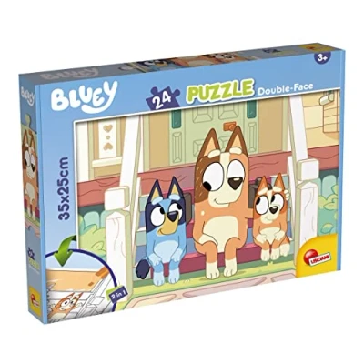 Image de LISCIANI BLUEY Puzzle 2 en 1 24 Pièces pour Enfants dès 3 Ans 35x25 cm Double Face Verso à Colorier Développe Réflexion et Dextérité Jeu Educatif Fabriqué Italie