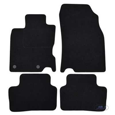 Image de Tapis de Sol Noir Velours sur Mesure pour Qashqai J11 2014 2021, Ajustement précis, Base Antidérapante, Renforcée dans la Zone Pédale
