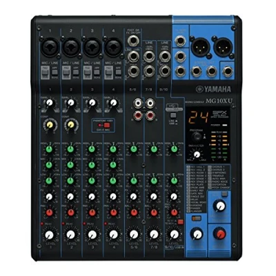 Image de Yamaha MG10XU Console de mixage compacte avec 10 canaux d&#039;entrée, effets, USB et préamplis micro D PRE