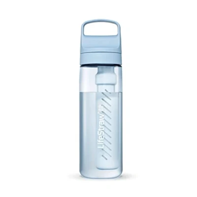 Image de LifeStraw Go Series Gourde filtrante sans BPA 650ml pour les voyages et l’usage quotidien. Élimine bactéries, parasites microplastiques. Améliore le Goût, Icelandic Blue (bleu)