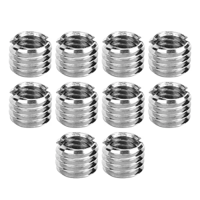 Image de 10 Pièces Filetage Inserts Matériel Attache Intérieure M6 * 1.0 Extérieur M8 1.25 Longueur 6 MM Mâle Femelle écrou Réducteur en Acier Inoxydable Outil de Réparation