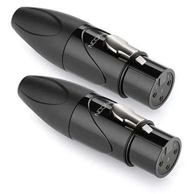 Image de deleyCON 2X Adaptateur Audio XLR Prise à Confectionner Femelle vers Raccord Brut pour Les Câbles et Appareils Haut Parleur Microphone Table de Mixage Instruments Musique
